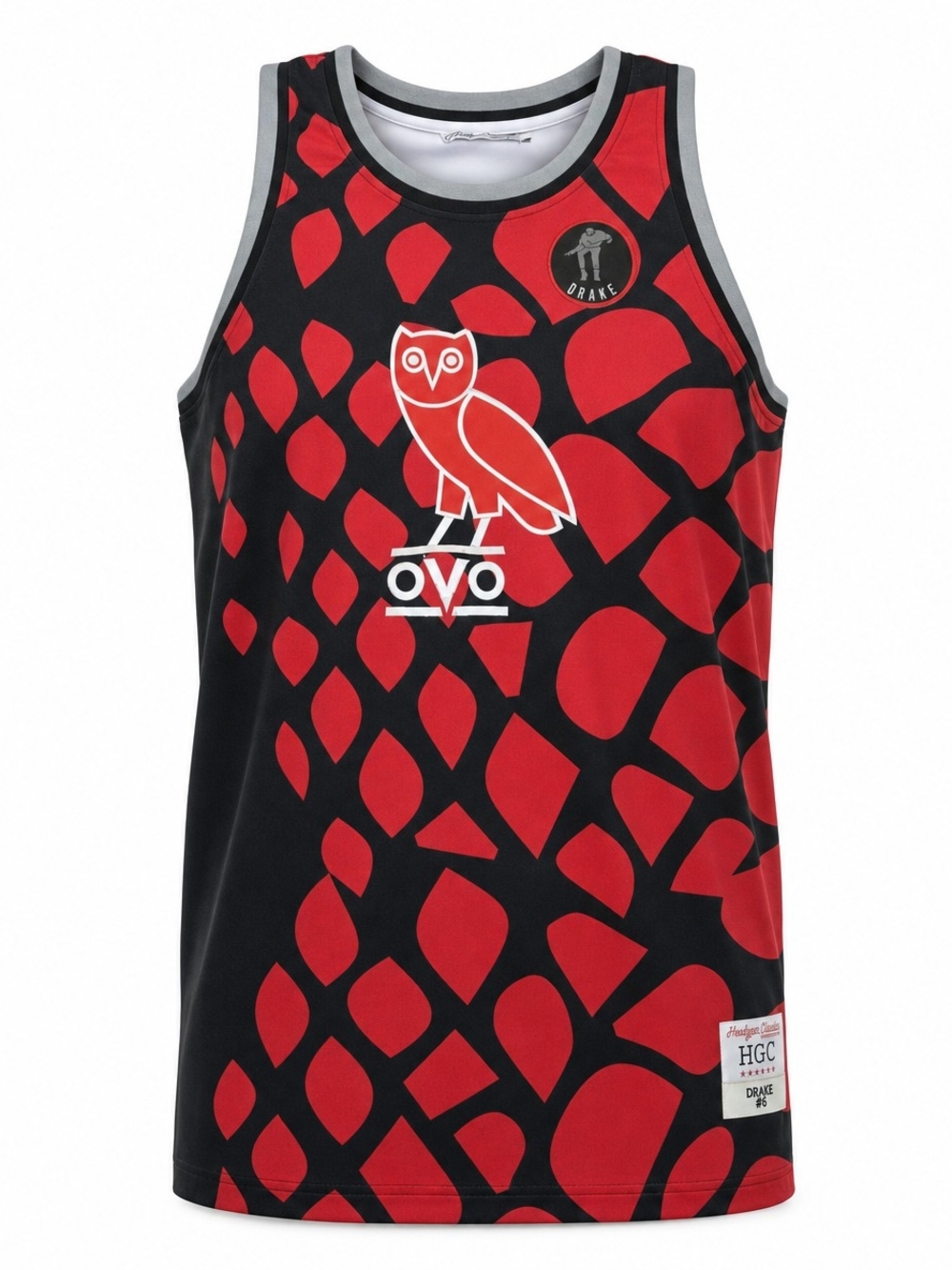 Headgear Classics Drake OVO Basketball Jersey Red Black Mens 6XL